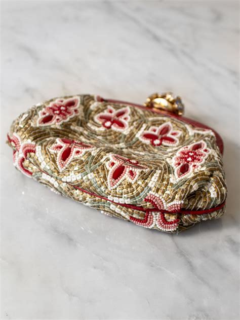 Dolce & Gabbana Miss Dea Byzantine Mosaic Gold Red Clutch 